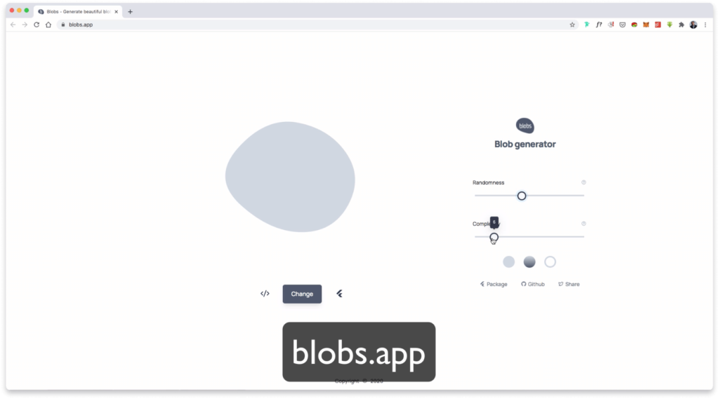 Сервис для генерации клякс blobs.app